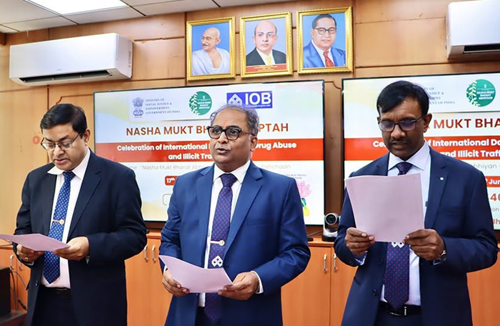 Indian Overseas Bank pledges for drug-free India